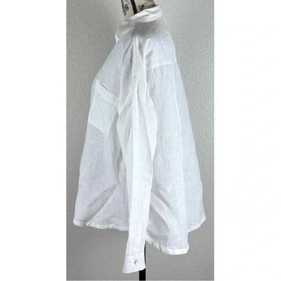 Sundance Women’s 100% Linen Boho Lagonlook Minimalist Blouse, size XS - Picture 3 of 8